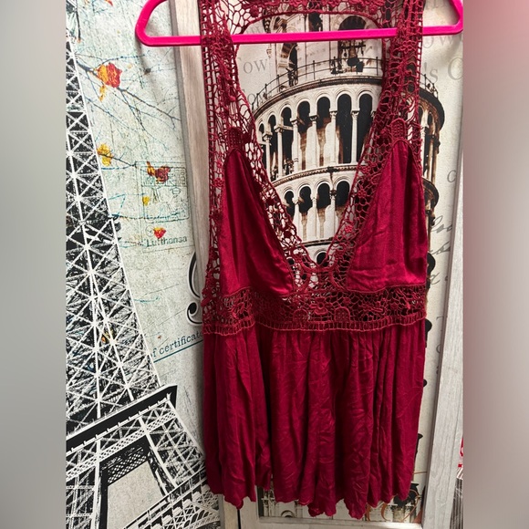 41. FREE PEOPLE Dark Red/Maroon Romper - Picture 4 of 4